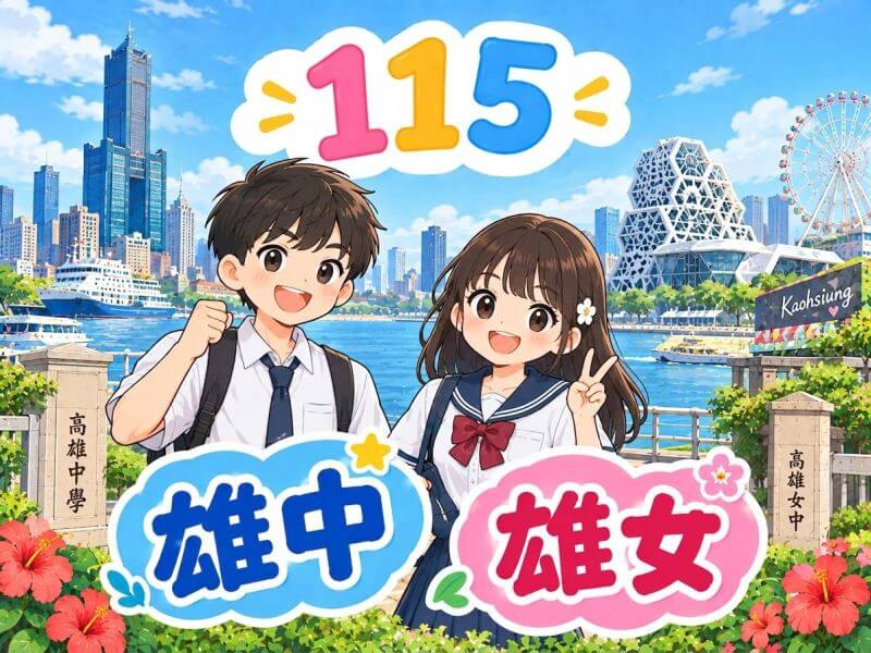 115年高雄區國中會考錄取雄中、雄女人數統計