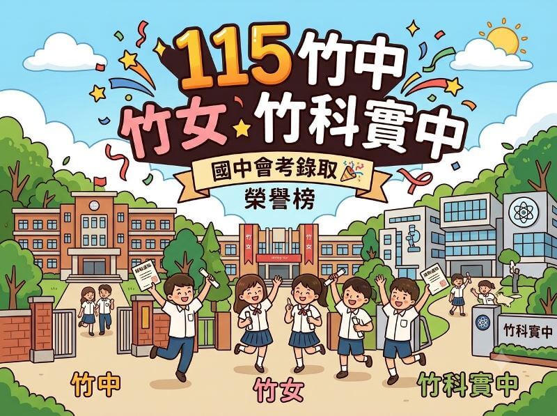 115年竹苗區國中會考錄取竹中、竹女與竹科實中人數統計