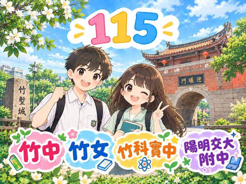 115年國中會考錄取竹中、竹女、竹科實中與陽明交大附中人數統計