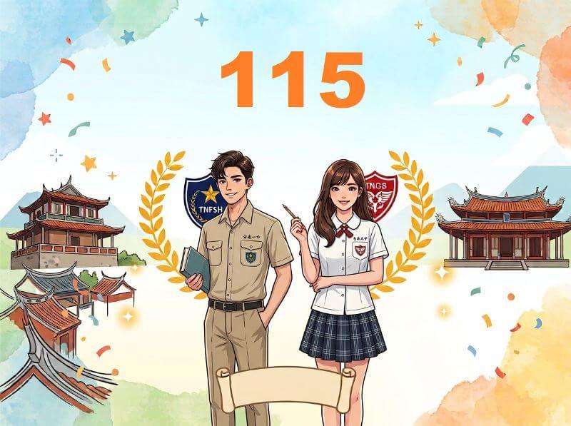 115年台南區國中會考錄取台南一中、台南女中人數統計